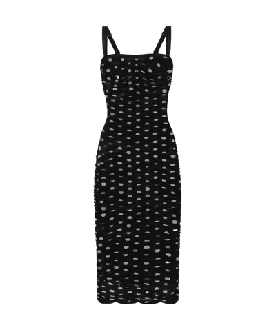 DOLCE & GABBANA DOLCE GABBANA SQUARE NECK RUCHED DRESS