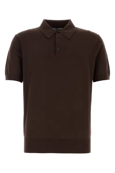 DOLCE & GABBANA DOLCE & GABBANA CHOCOLATE COTTON POLO SHIRT