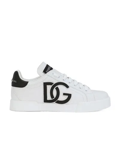 DOLCE & GABBANA DOLCE  GABBANA PORTOFINO LOGO PATCH LACE-UP SNEAKERS
