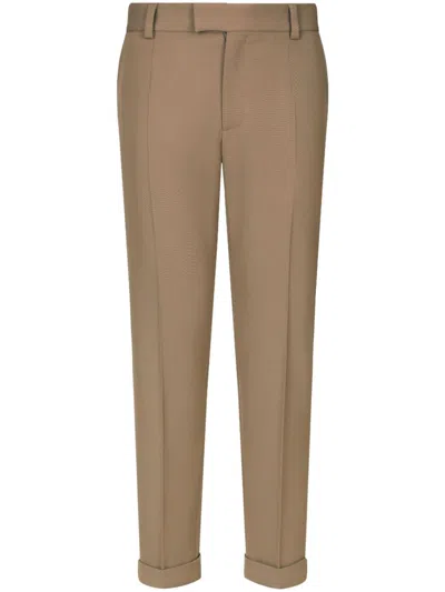 DOLCE & GABBANA PRESSED-CREASE TAPERED TROUSERS