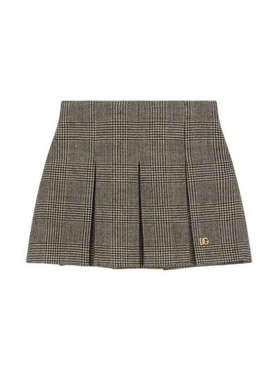 DOLCE & GABBANA PRINCE-OF-WALES PATTERN SKIRT