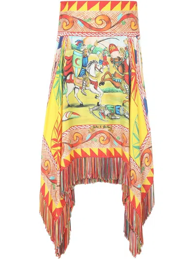 DOLCE & GABBANA PRINTED ASYMMETRIC SKIRT