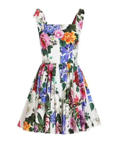 DOLCE & GABBANA DOLCE  GABBANA FLORAL PRINTED SLEEVELESS MINI DRESS