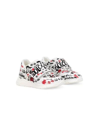 DOLCE & GABBANA PRINTED LEATHER SNEAKERS