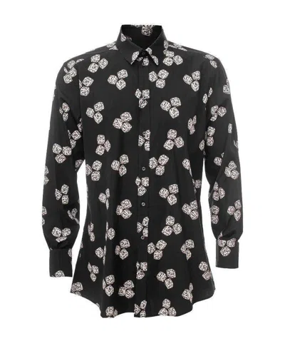 DOLCE & GABBANA PRINTED LONG-SLEEVED SHIRT