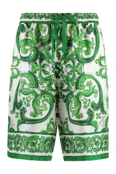 DOLCE & GABBANA DOLCE & GABBANA PRINTED SILK BERMUDA SHORTS