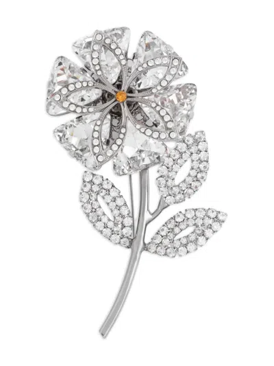 DOLCE & GABBANA RHINESTONE-EMBELLISHED FLORAL BROOCH