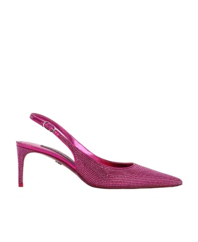 DOLCE & GABBANA DOLCE  GABBANA RHINESTONES EMBELLISHED SLINGBACK PUMPS