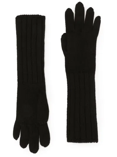 DOLCE & GABBANA DNA RIBBED-KNIT GLOVES