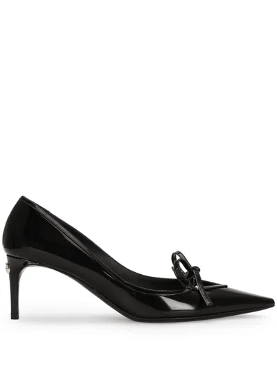 DOLCE & GABBANA DNA RIBBON-TIE LEATHER PUMPS