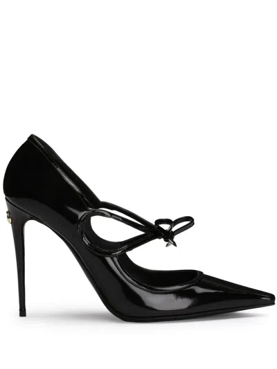 DOLCE & GABBANA DNA RIBBON-TIE LEATHER PUMPS