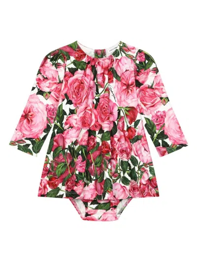 DOLCE & GABBANA ROSE-PRINT DRESS