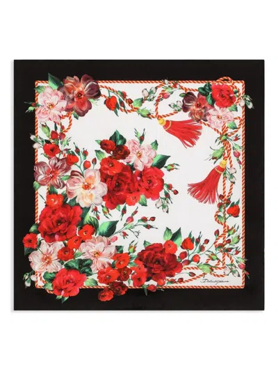 DOLCE & GABBANA ROSE-PRINT SCARF