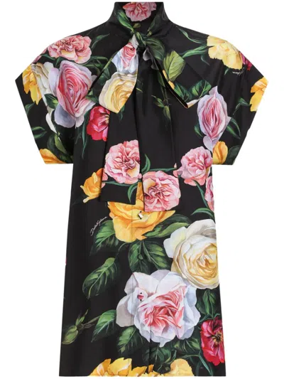 DOLCE & GABBANA ROSE-PRINT SHIRT