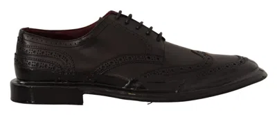 DOLCE & GABBANA DOLCE & GABBANA SHOES DERBY BLACK LEATHER OXFORD WINGTIP FORMAL EU43 /US10 $1200