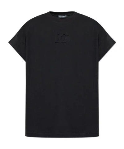DOLCE & GABBANA DOLCE  GABBANA LOGO EMBOSSED CREWNECK T-SHIRT