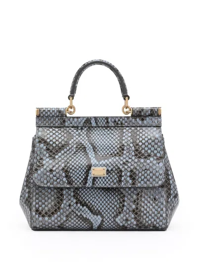DOLCE & GABBANA SICILY SNAKESKIN-EFFECT HANDBAG