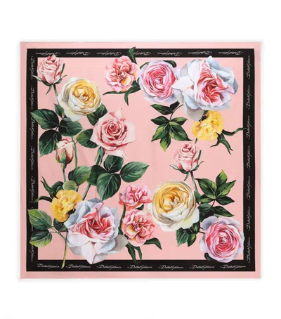 DOLCE & GABBANA SILK ROSES AND PEONIES FOULARD