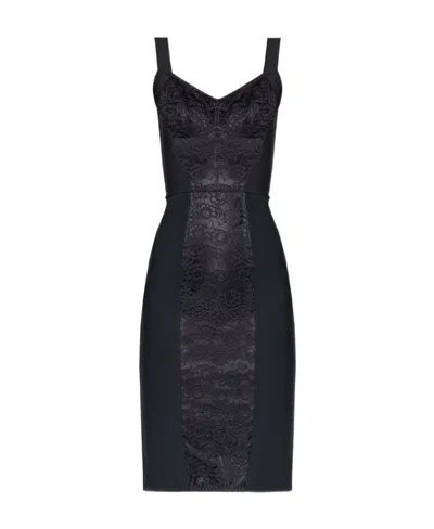 DOLCE & GABBANA DOLCE  GABBANA LACE PATTERN FITTED DRESS