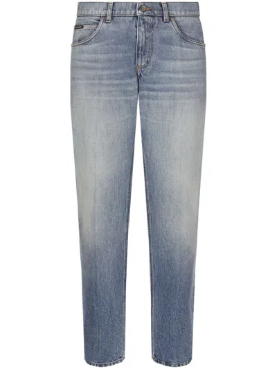 DOLCE & GABBANA STRAIGHT-LEG STONEWASHED JEANS