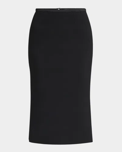 DOLCE & GABBANA STRETCH CREPE STRAIGHT MIDI SKIRT