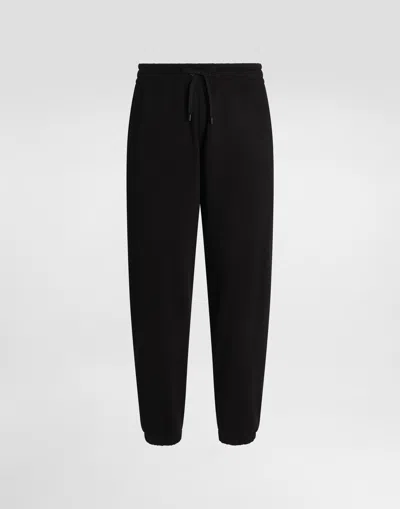 DOLCE & GABBANA STRETCH JERSEY JOGGING PANTS WITH EMBROIDERY
