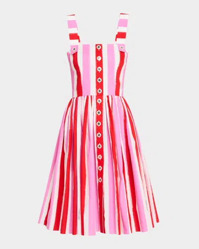 DOLCE & GABBANA STRIPE POPLIN SLEEVELESS DRESS