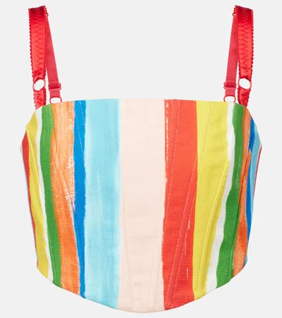 DOLCE & GABBANA STRIPED COTTON-BLEND TANK TOP