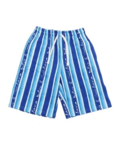 DOLCE & GABBANA DOLCE  GABBANA KIDS STRIPE PRINTED FLEECE SHORTS