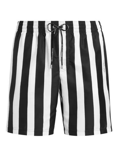 DOLCE & GABBANA STRIPED SWIM SHORTS
