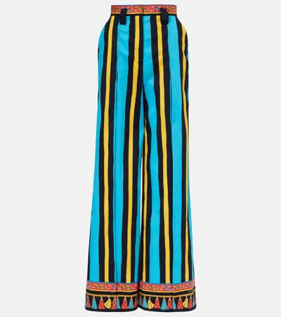 DOLCE & GABBANA STRIPED WIDE-LEG PANTS