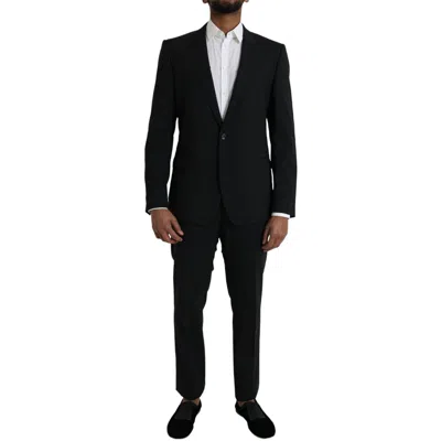 DOLCE & GABBANA DOLCE & GABBANA SUIT BLACK WOOL MARTINI FORMAL 2 PIECE MEN EU50/US40/L 2070USD