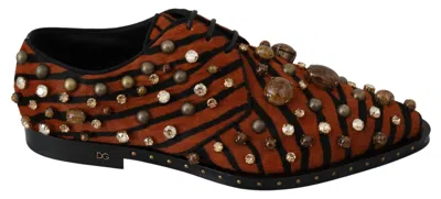 DOLCE & GABBANA TIGER PATTERN CRYSTAL EMBELLISHED FLATS