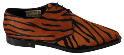DOLCE & GABBANA TIGER PATTERN DRESS SHOES WITH PONY HAIR