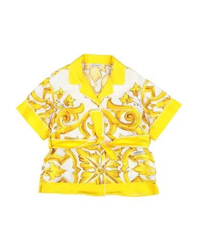 DOLCE & GABBANA DOLCE & GABBANA TODDLER GIRL SHIRT YELLOW SIZE 3 SILK