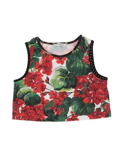 DOLCE & GABBANA DOLCE & GABBANA TODDLER GIRL T-SHIRT DARK GREEN SIZE 5 POLYAMIDE, ELASTANE