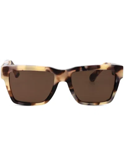 DOLCE & GABBANA TORTOISESHELL-EFFECT GEOMETRIC-FRAME SUNGLASSES