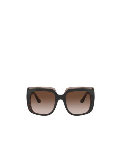 DOLCE & GABBANA TORTOISESHELL-EFFECT SQUARE-FRAME SUNGLASSES