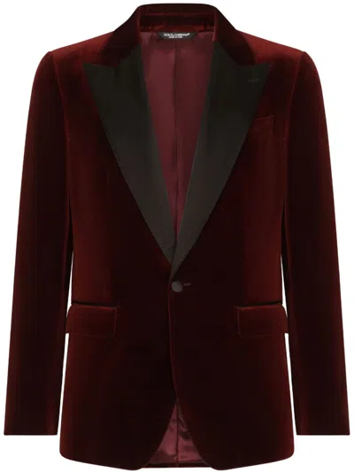 DOLCE & GABBANA SINGLE-BREASTED VELVET BLAZER