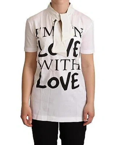 DOLCE & GABBANA DOLCE & GABBANA VERLIEBTE TOP T-SHIRT - TOPS - WHITE -SIZE 42