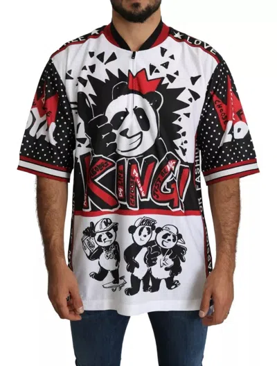 DOLCE & GABBANA WHITE KING PANDA POLYESTER T-SHIRT TOP