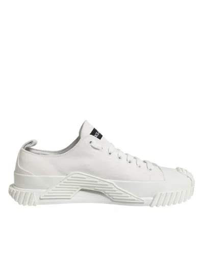 DOLCE & GABBANA WHITE LOGO GRAFFITI LOW TOP SNEAKERS SHOES
