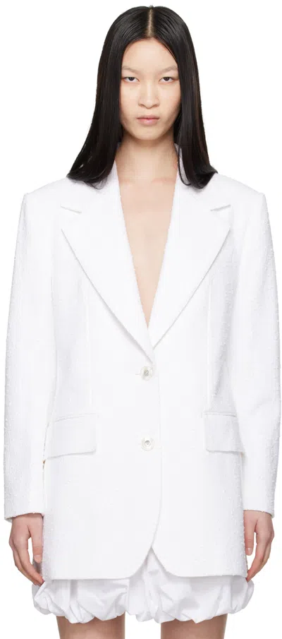 DOLCE & GABBANA WHITE SINGLE-BREASTED BLAZER