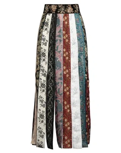 DOLCE & GABBANA DOLCE & GABBANA WOMAN MAXI SKIRT BLACK SIZE 2 ACETATE, SYNTHETIC FIBERS, VISCOSE, SILK, COTTON