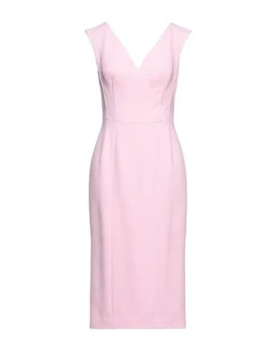 DOLCE & GABBANA DOLCE & GABBANA WOMAN MIDI DRESS PINK SIZE 8 VIRGIN WOOL, POLYAMIDE, ELASTANE