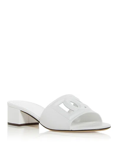 DOLCE & GABBANA WOMEN'S BLOCK HEEL SLIDE SANDALS