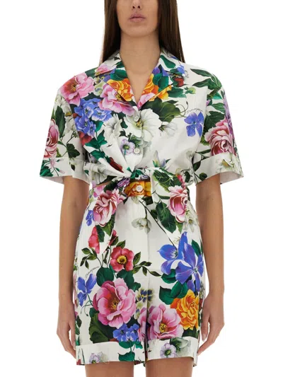 DOLCE & GABBANA DOLCE & GABBANA WOMEN SHIRT WITH FLORAL PATTERN