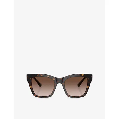 DOLCE & GABBANA WOMENS HAVANA 0DG4384 SQAURE-FRAME ACETATE SUNGLASSES