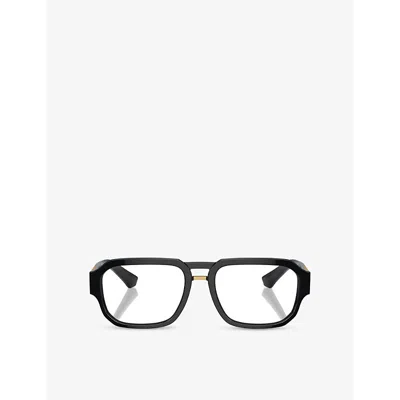 DOLCE & GABBANA WOMENS BLACK DG3389 PILOT-FRAME ACETATE OPTICAL GLASSES