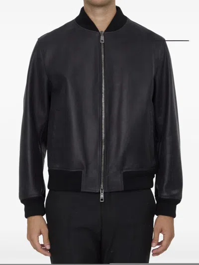 DOLCE & GABBANA ZIP-UP LEATHER JACKET